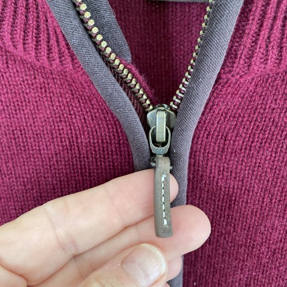 J. McLaughlin L Tate Cashmere Sweater Burgundy 1/4 Zip Knit Men Holiday $495 - Picture 9 of 9